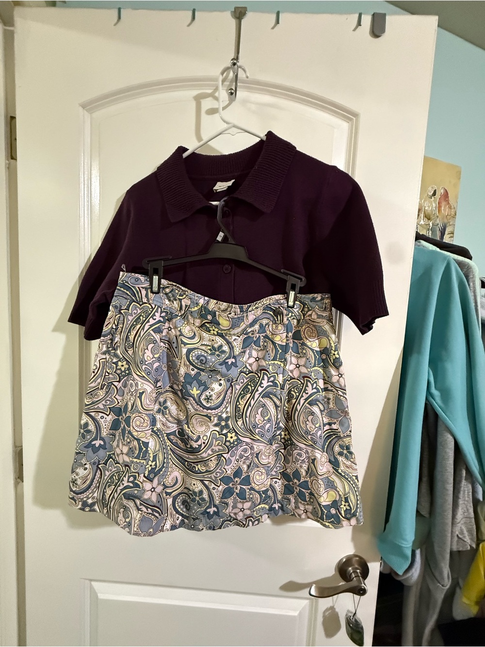 Athleta Multicolor Floral Paisley Print Top — Blue, Yellow, Green